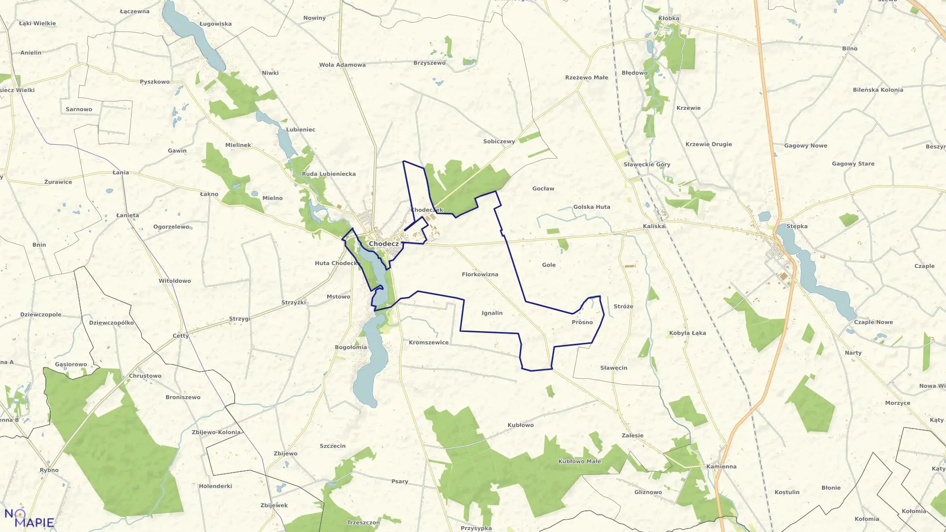 Mapa obrębu CHODECZEK w gminie Chodecz